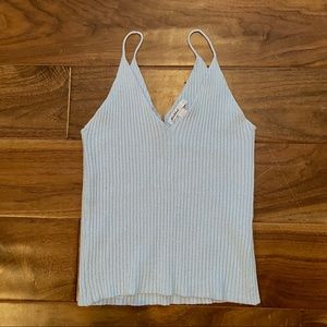 Subdued Baby Blue Knit Top